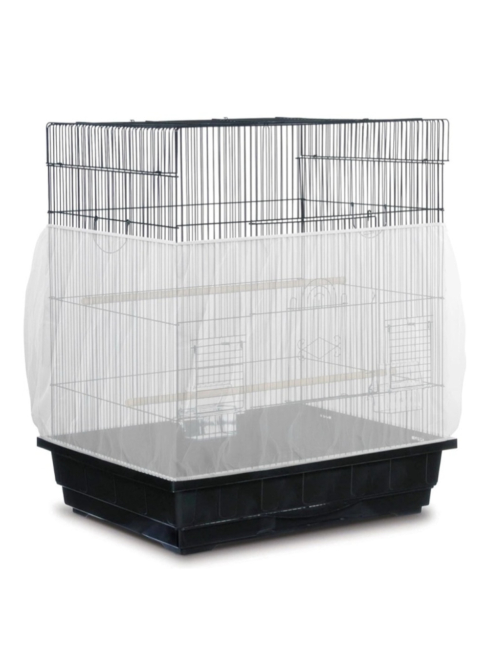 KNUTI Universal Bird Cage Seed Catcher Mesh Skirt Cover, White, 100-in, NWOT